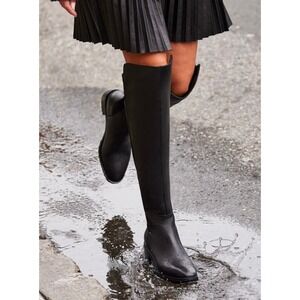 Blondo Waterproof Over the Knee Boot Women Black Leather Side Zip Size 6.5 NWOB